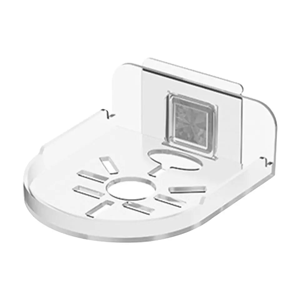 support mural adhésif caméra surveillance blanc rond lentille noire moderne câble