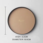 présentoir rond moderne plateau uni vert foncé orange noir maquillage soins parfums cosmétiques table