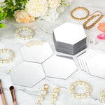 miroirs hexagonnels blancs mat modernes autocollants mur 72 pièces acrylique