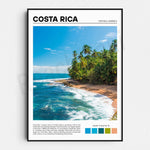 Une magnifique scène côtière de Costa Rica, avec ses plages aux sables dorés entourées d'une végétation luxuriante de palmiers et de végétation tropicale, face à une mer turquoise sous un ciel bleu dégagé, offrant un paysage paradisiaque qui incarne la beauté naturelle et la diversité écologique de cette destination d'Amérique centrale.