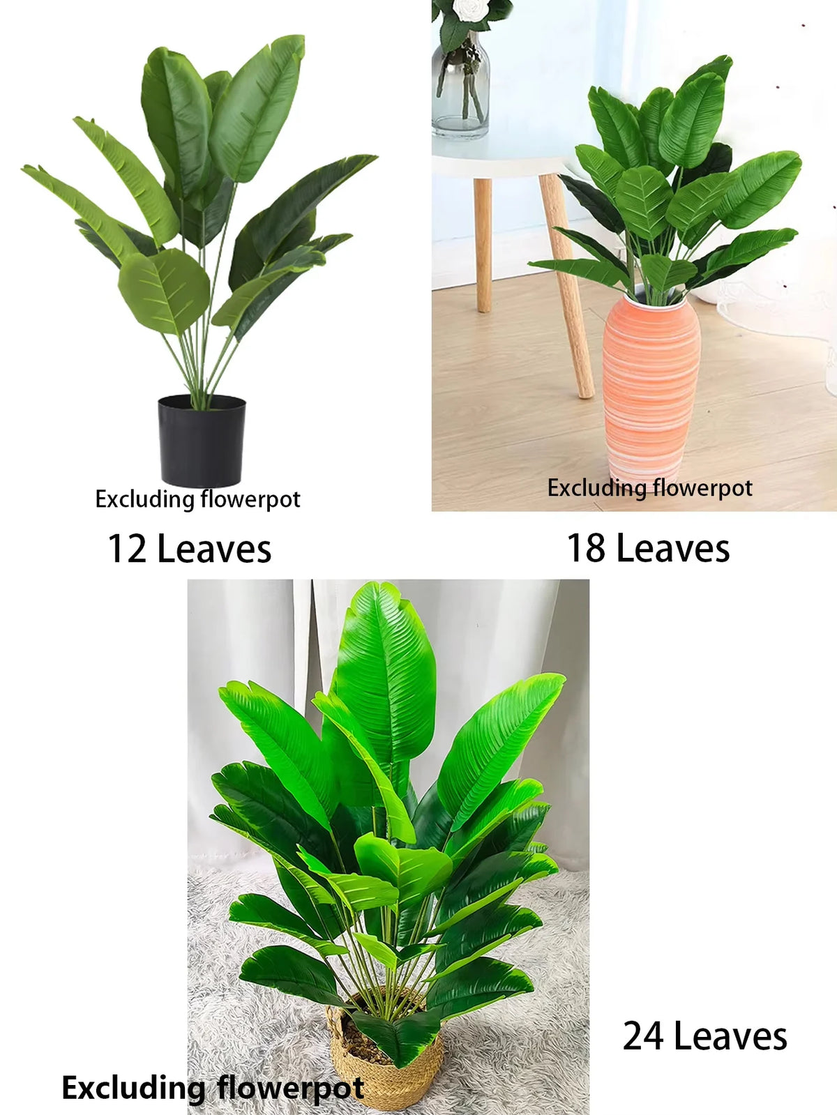 plantes artificielles feuilles palmier monstera bananier modernes vertes decoration exterieur sol unique