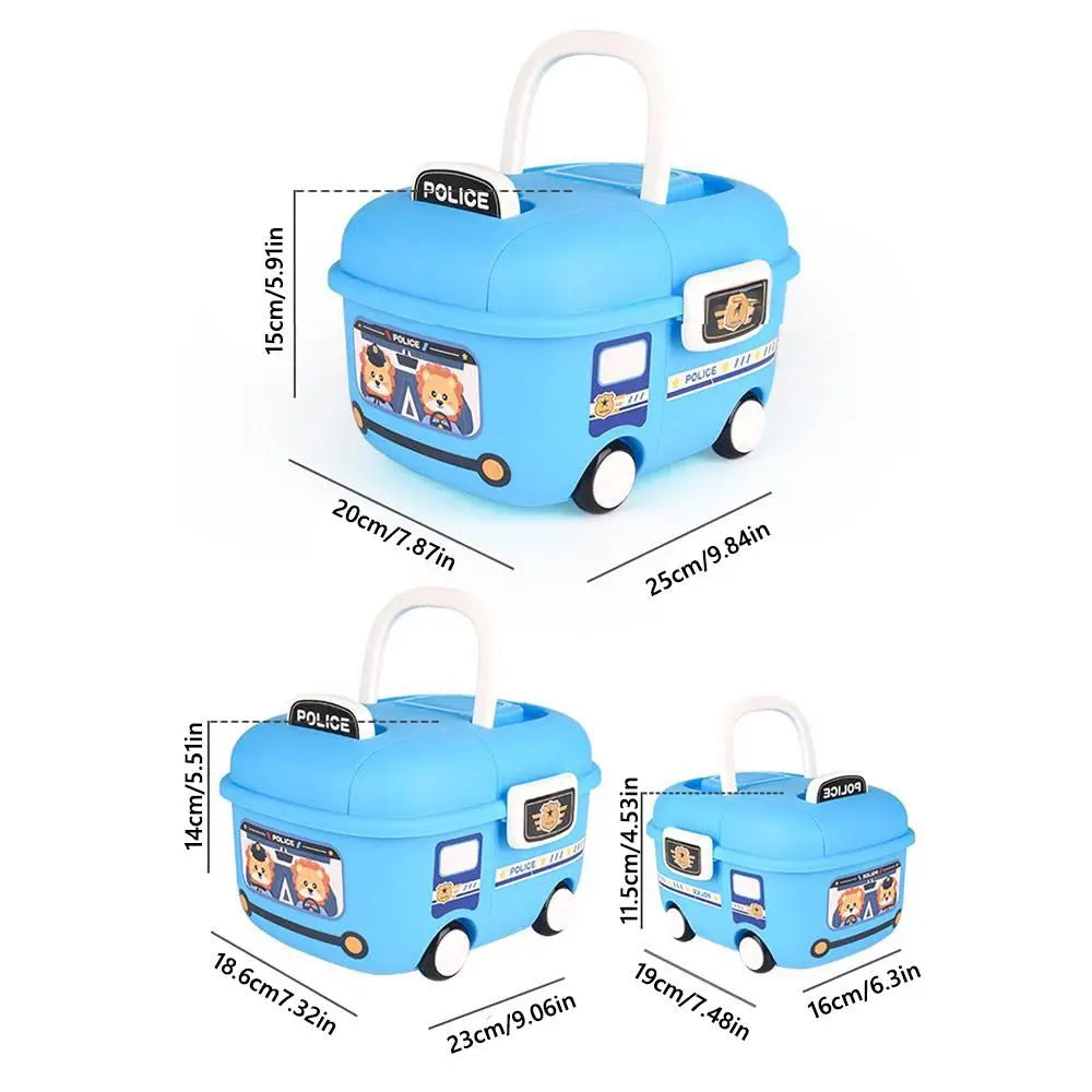 boîtes rangement réutilisables couleurs rose bleu rouge orange motif cartoon poignée amovible