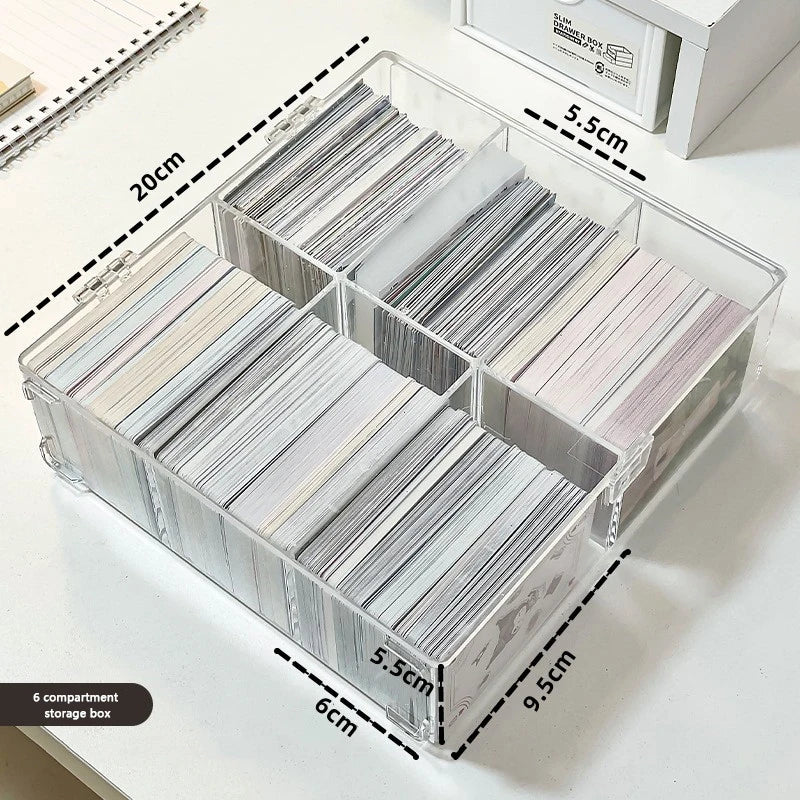 boîte rangement cartes transparente moderne poignée kpop photos organisation pratique