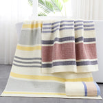 serviettes bain microfibre rayées lavables rapide absorption blanc rouge bleu jaune classique moderne toilette