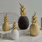 décoration moderne ananas résine noir blanc doré texture fruit chambre