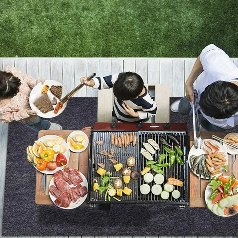 tapis barbecue noir résistance chaleur antiadhésif facile nettoyage anti poussière imperméable corrosion moderne