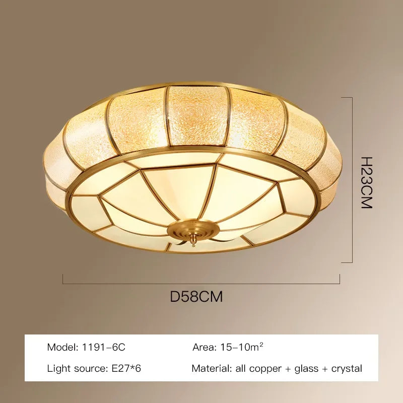 plafonnier moderne cuivre doré hexagonal transparent classique éclairage quotidien led 90 260v e27