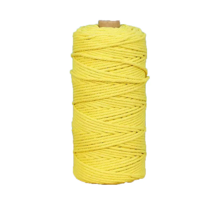 corde macramé coton 100m 3mm texturée artisanale verte rose jaune bleu clair craft deco