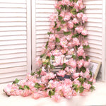 guirlande fleurs artificielles cerises rose clair décor mariage romantiqueintérieur festive