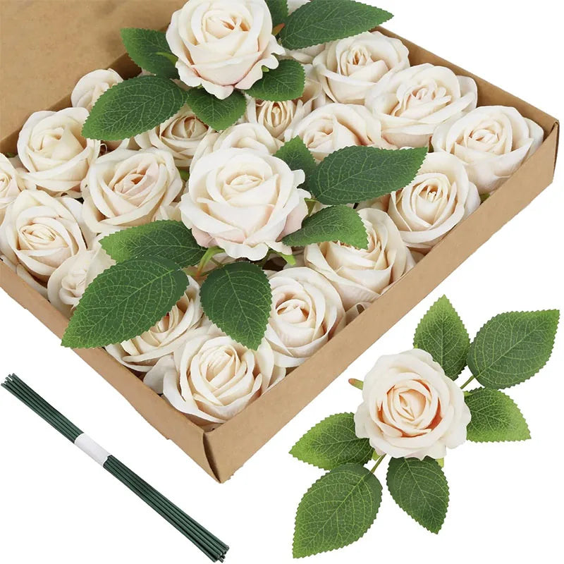 Roses artificielles velours rouge foncé bouquet decoration mariage anniversaire intérieur classique