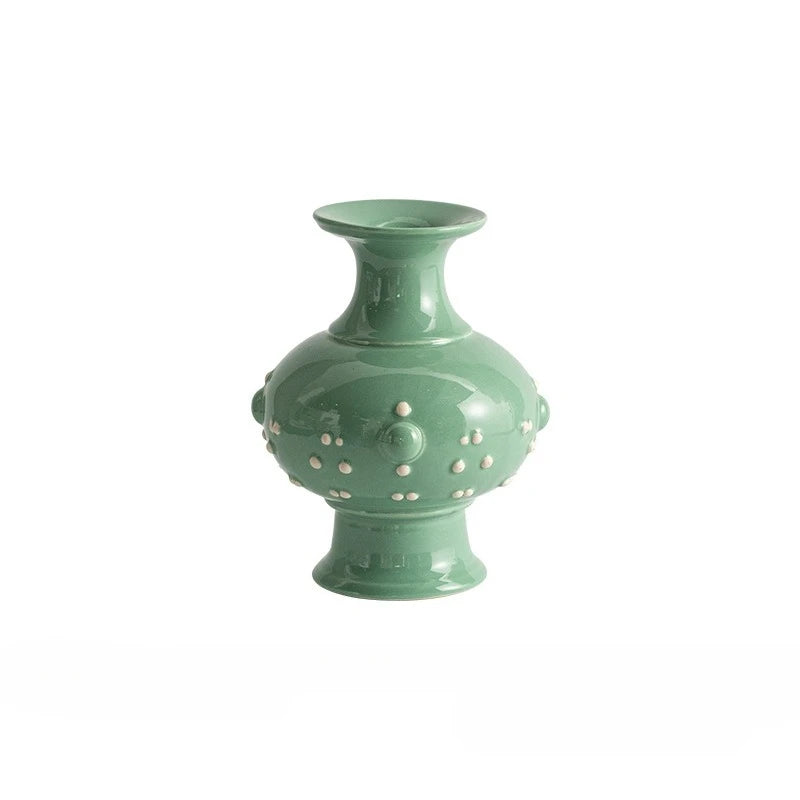 vase table vert clair blanches classique céramique fait main décoration maison transparent opacité