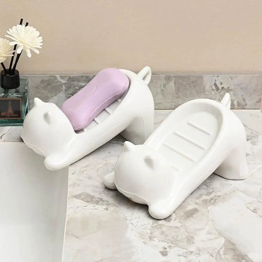 porte savon forme canard chat couleur blanc jaune rose mignon animalier