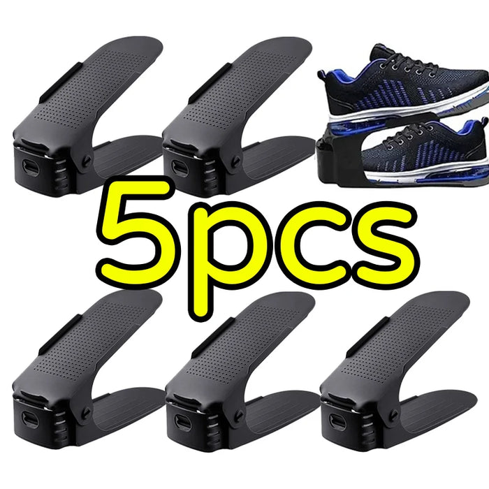 support chaussures noir perforé moderne clips 10 pièces rangement chaussures