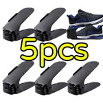 supports chaussures noirs texture perforée moderne clips 5pcs rangement résistant plastique