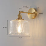 lampe murale or transparent moderne interrupteur rayures horizontales verre chambre cuisine étude