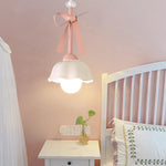 lampe suspendue céramique rose décoration florale lumière led romantique chambre vintage