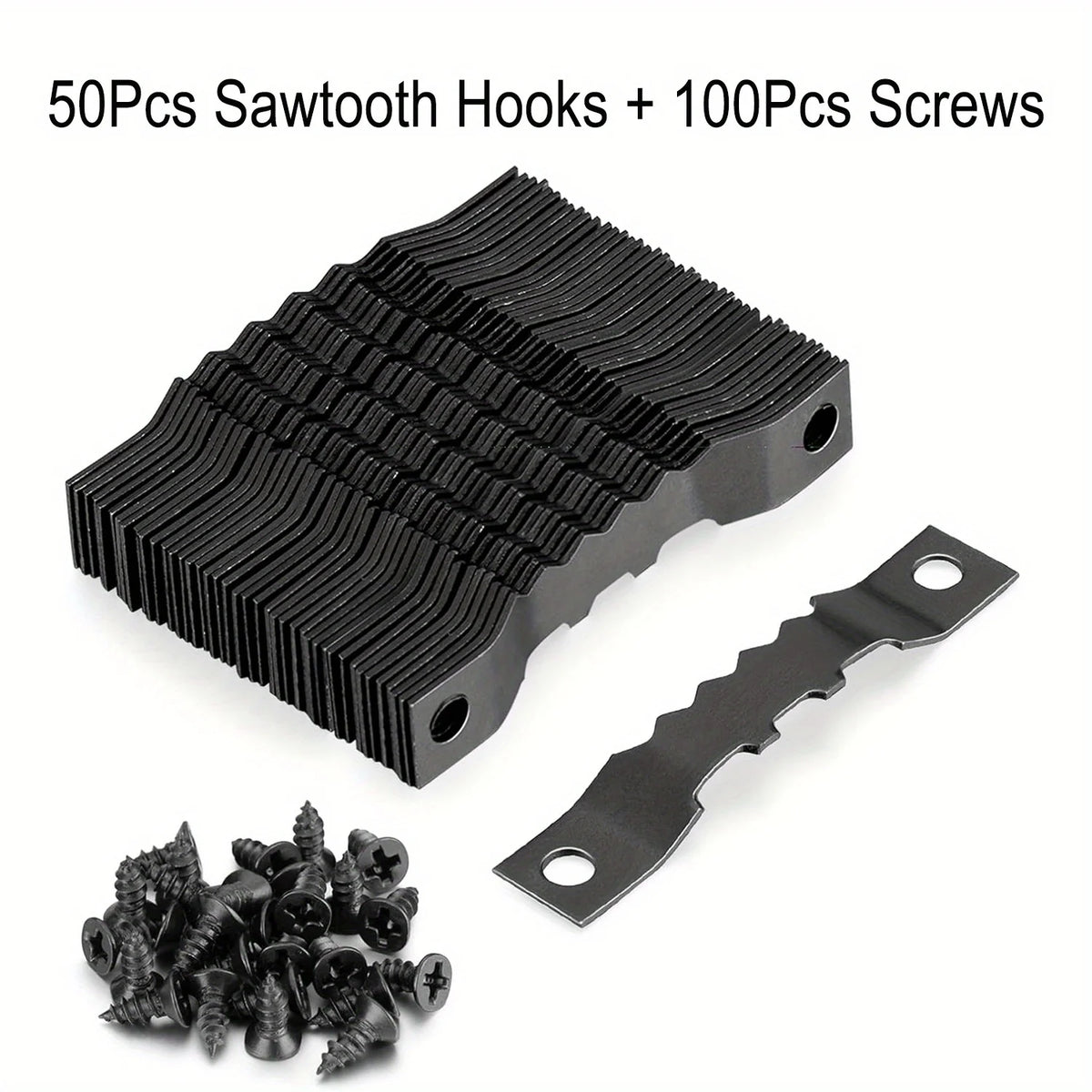 crochets dents scie clips cadre photo noir doré moderne vis métal accrochage images travail
