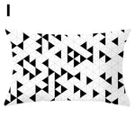 coussins géométriques motifs mandalas modernes polyester noir blanc minimaliste 30x50cm