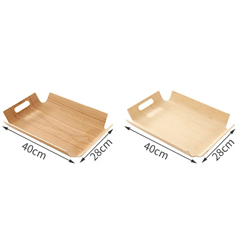 plateau service bois moderne minimaliste rectangulaire assiettes rangement fruits décoration cuisine utilisation multiple réutilisable