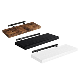 Étagère flottante minimaliste en bois avec support invisible pour salon, chambre ou salle de bain