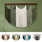 rideau macramé boho moderne franges vert blanc marron bleu gris salon