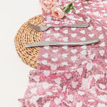 table table rose paillettes motifs cœurs décorative festive anniversaire mariage saint valentin