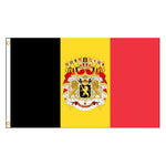 drapeau belge armoiries noir jaune rouge dorés polyester super tex décoration classique