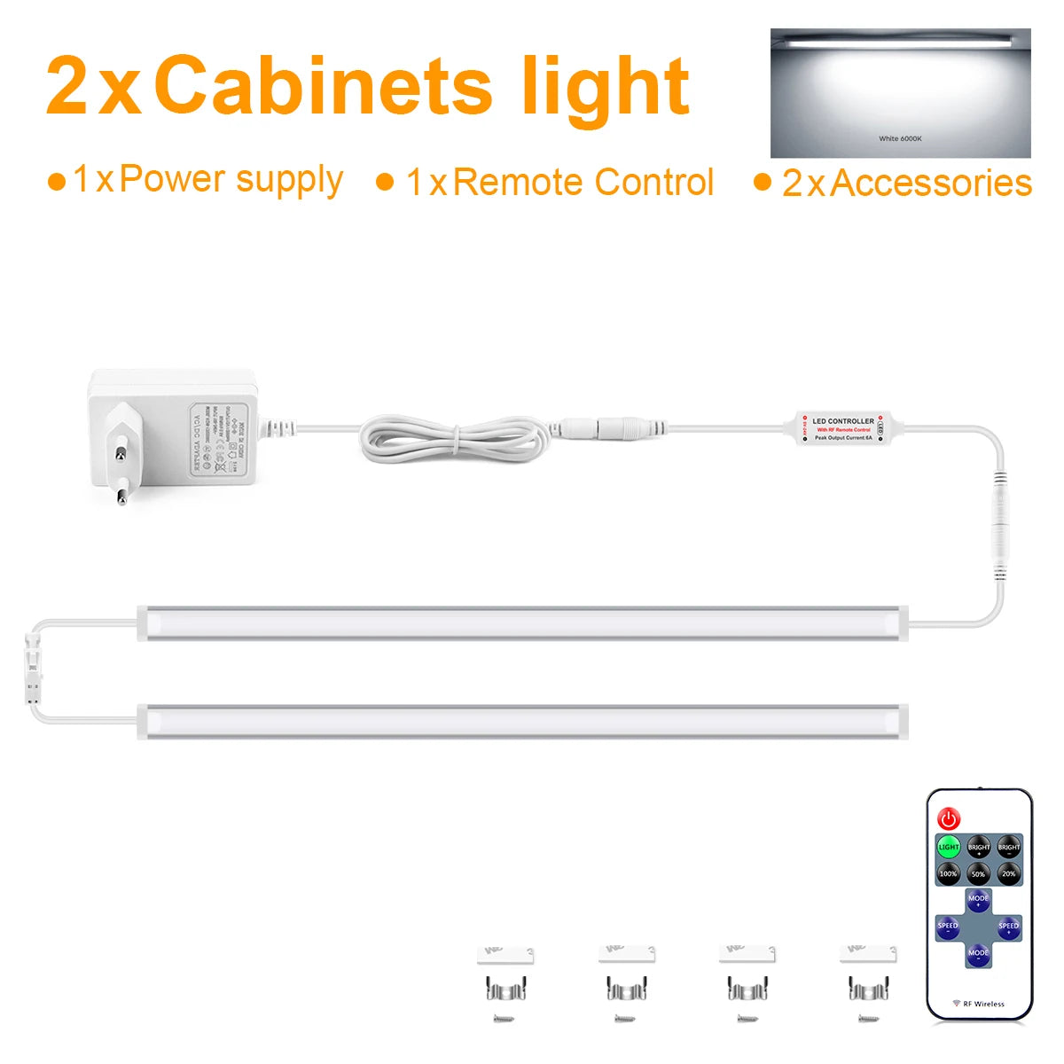 barres lumineuses led blanc modernes 12v 30cm 40cm 50cm télécommande adaptateur secteur