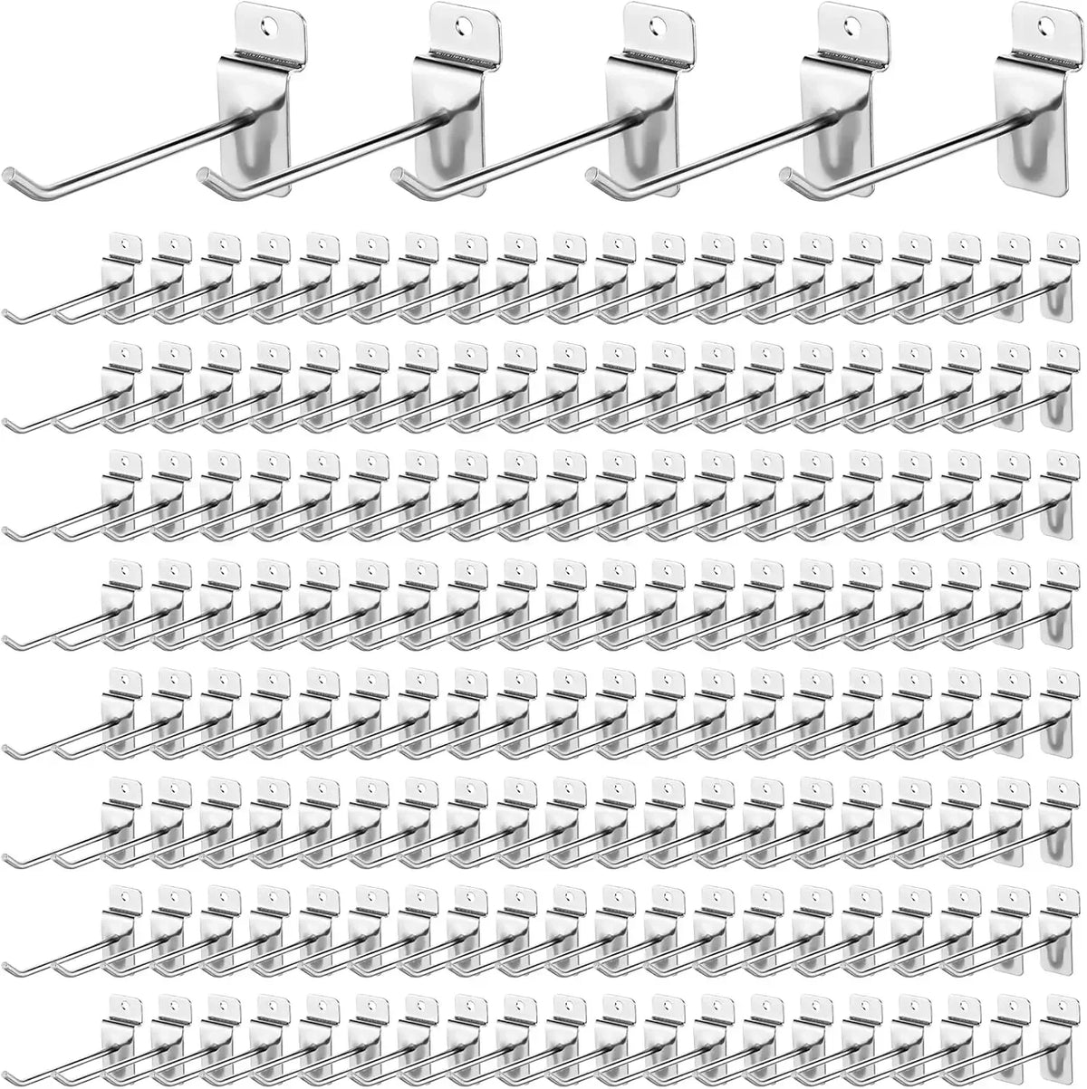 crochets muraux argentés modernes 100pcs 4x100mm 4x150mm 4x200mm 4x50mm lisses opaques