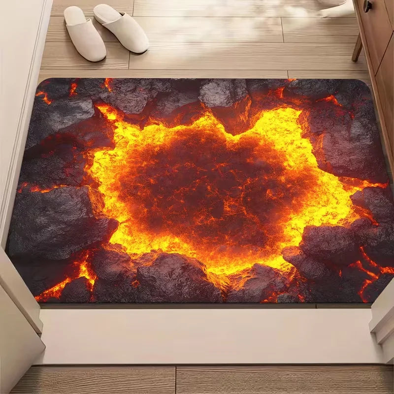 tapis d'entrée moderne motif flamme anti dérapant polyester 30x50cm 40x60cm bienvenue salon bainextérieur