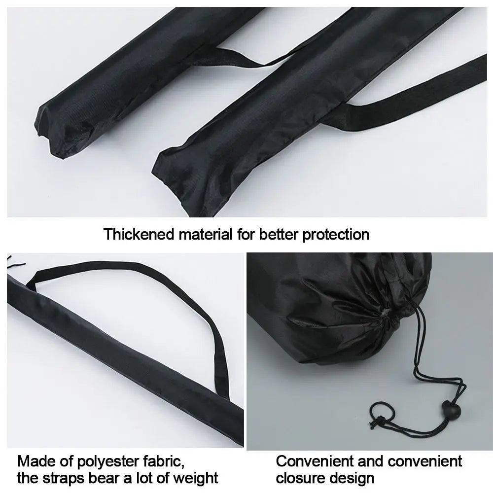 sac rangement polyestère noir pliable multiusage porte bâtons canne pêche parapluie pratique fixations poignées