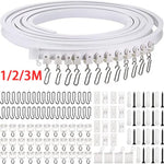 rideau rail flexible blanc moderne semi transparents roulettes supports connecteurs anneaux montages adaptable