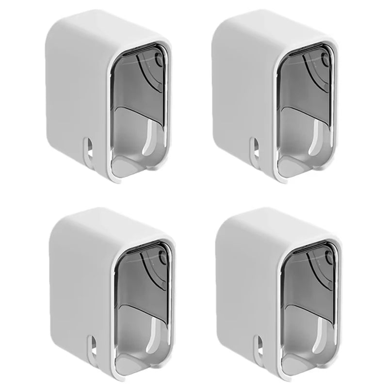 porte brosses dents blanc moderne adhésif sans perforetion anti poussière pièces transparent salon bain