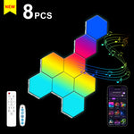 lampe murale hexagonale multicolore diy clips application mobile moderne gradation couleurs veilleuse led