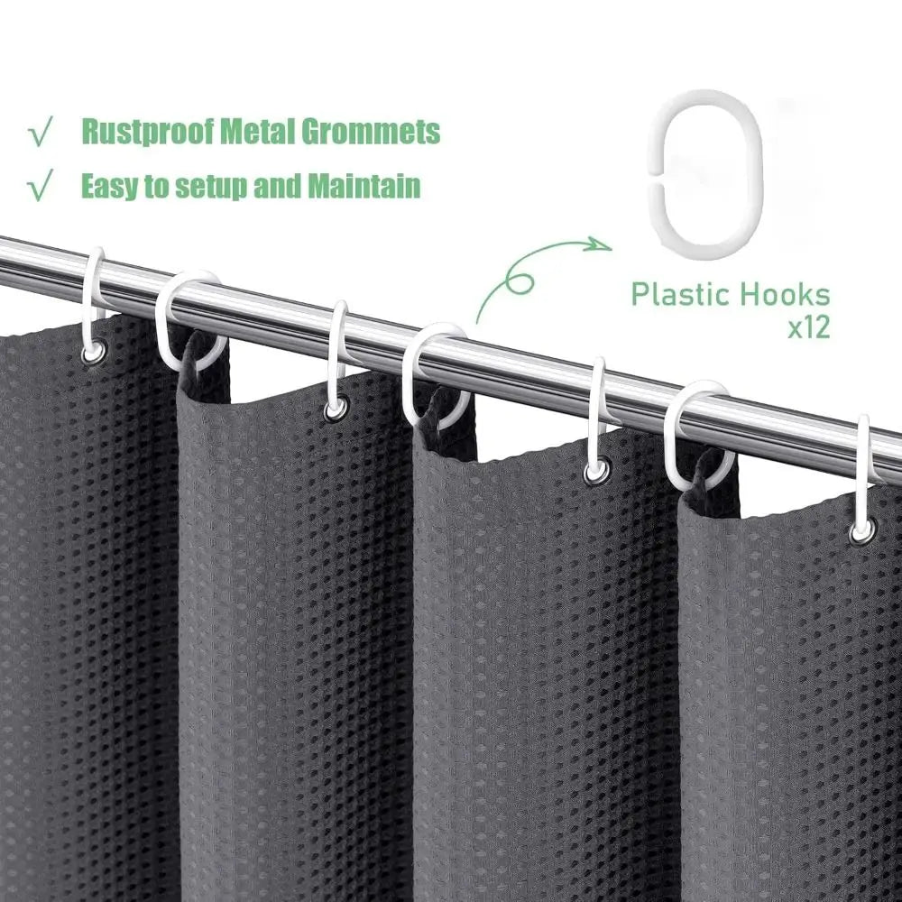 rideau douche vert moderne tissé points imperméable métalliques salle bain