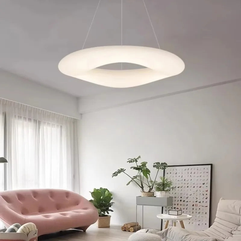 Suspension lumineuse moderne blanche minimaliste salon chambre 45cm 50cm 60cm 75cm 90cm