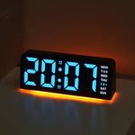 horloge numérique LED moderne multi couleurs ambiancé réglable sans marque