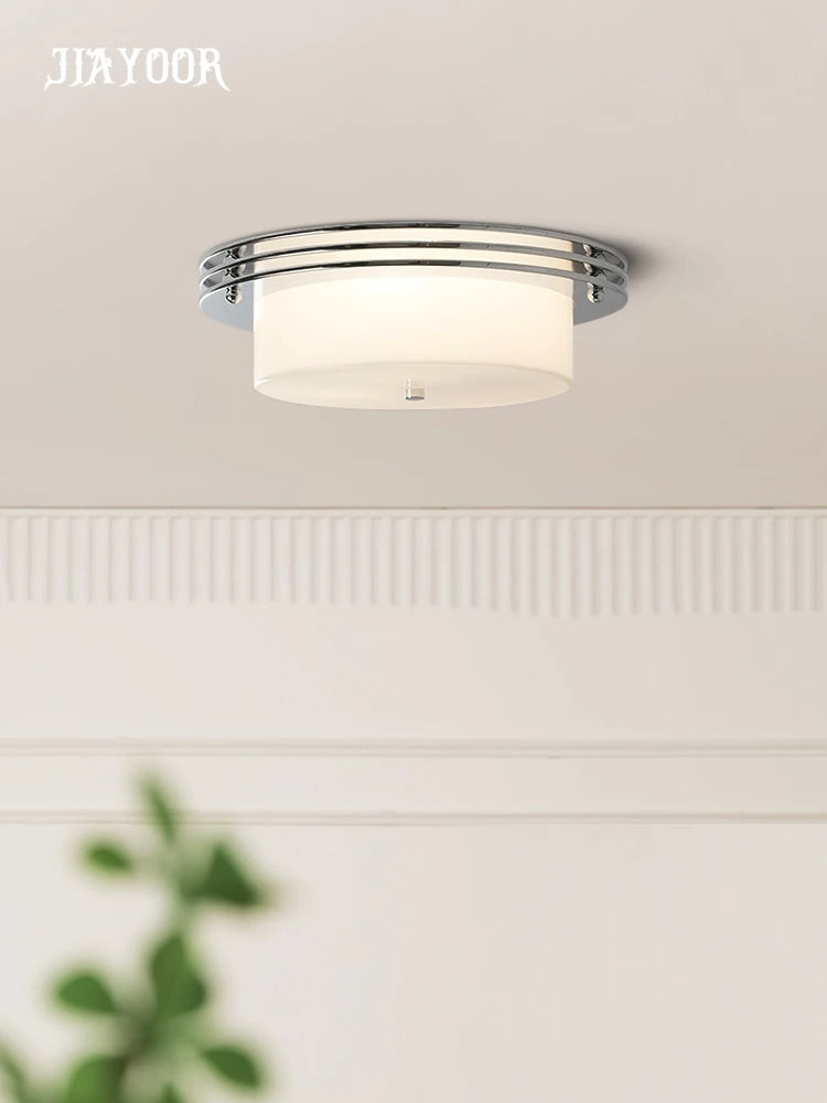 lampe moderne blanc chrome verre opaque 30cm 40cm LED 3000K 4500K 6000K(touches)