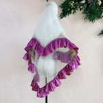 voile mariée blanc rose violet classique élégant volants polyester deux couches translucide