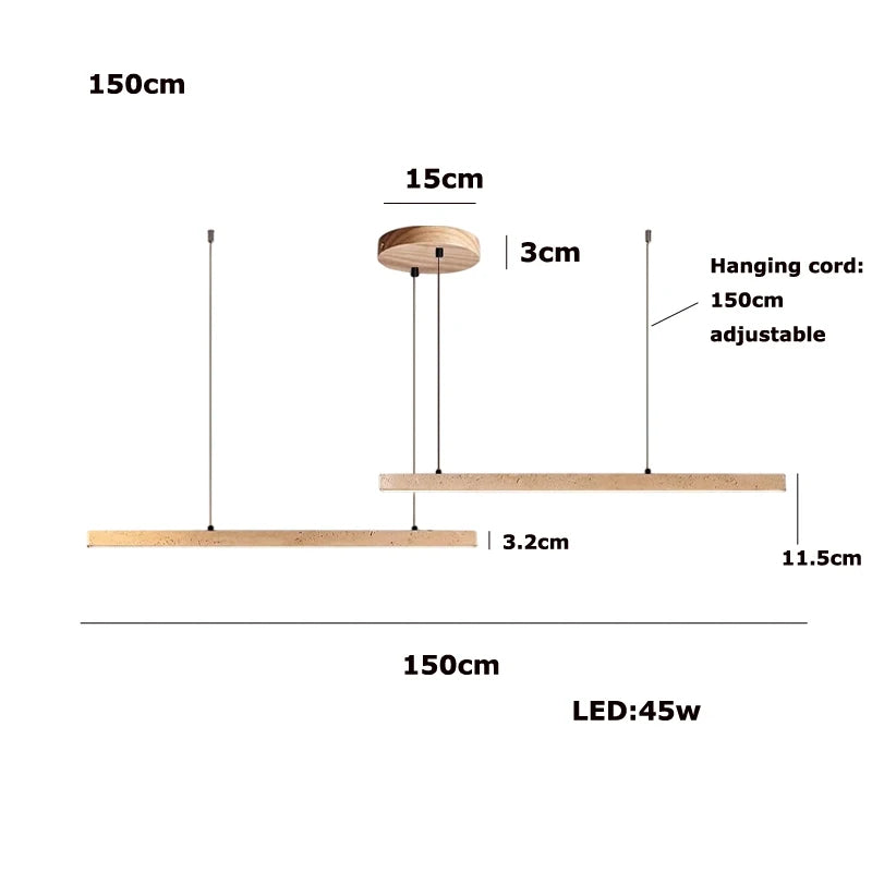 suspension lumineuse moderne fer blanc texture pierre minimaliste chaînes métalliques