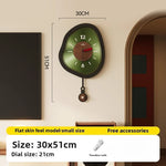 horloge murale vert noir texture cuir aiguille batterie living room retro moderne