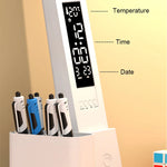 lampe led rechargeable blanc moderne sans ombre interrupteur tactile horloge veilleuse étude