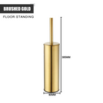 brosse wc inox fixe mur sol moderne chrome blanc or brushed gold
