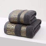 serviettes bain coton noël motif géométrique noir gris vert bleu marron blanc classiquespaque