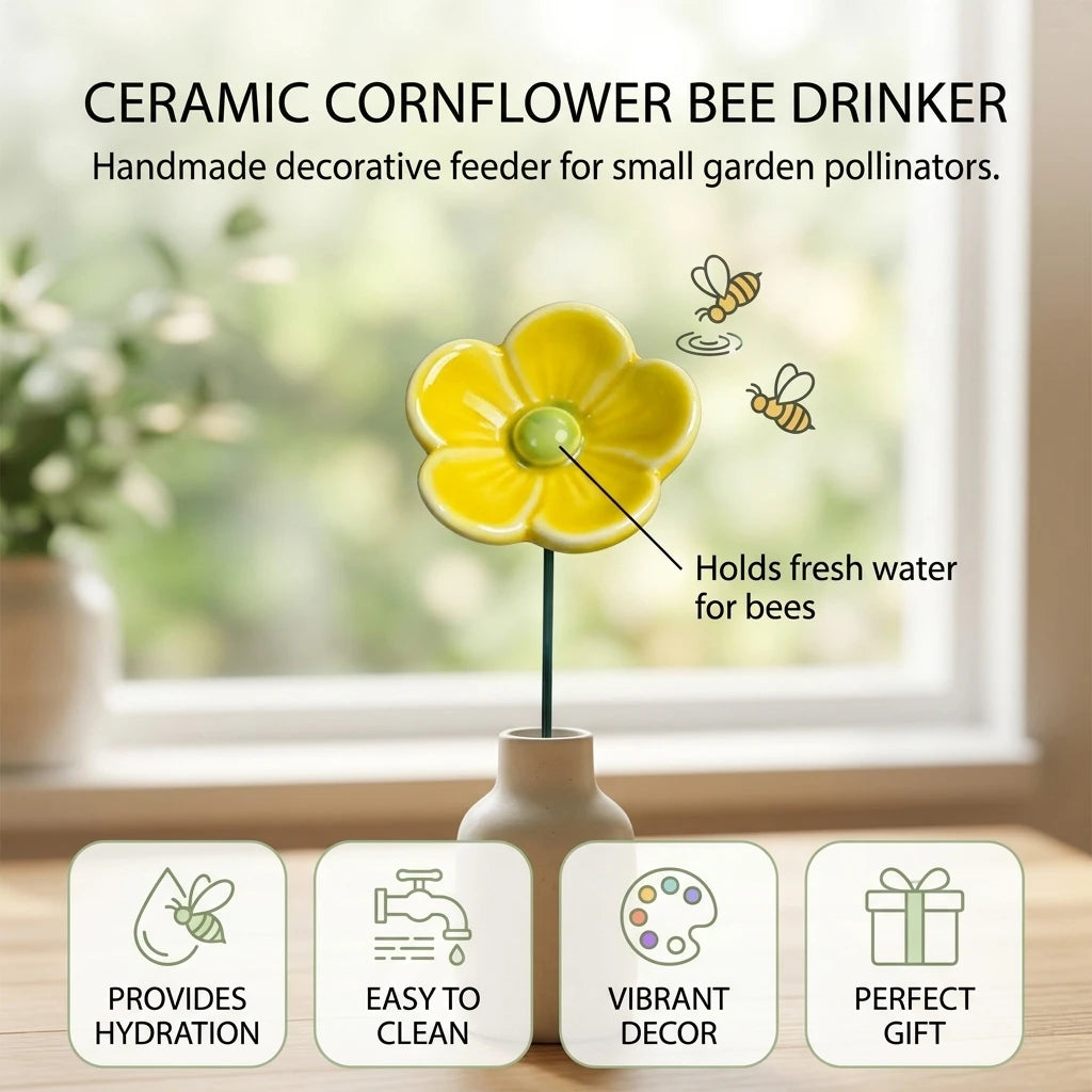 feuille d'abeille céramique rouge rose jaune vert fleurs stylisées décoration extérieure tringle support jardin