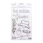 sticker aquarelle fleurs rubans coeurs diamant ancre cupcake oiseau flèche texte be mine forever