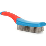brosse dents bleue rouge texture caoutchouc moderne nettoyage dentaire poignée confortable fil d'acier