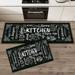 tapis cuisine antidérapant gris bleu noir moderne rustique ustensiles cuisine papillons