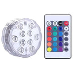 lampe led submersible transparente moderne 12 diodes rgb télécommande ip67 certifiée vde ul rohs