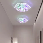 lampe moderne transparente fleurs dorées élégante invisible led chambre salon